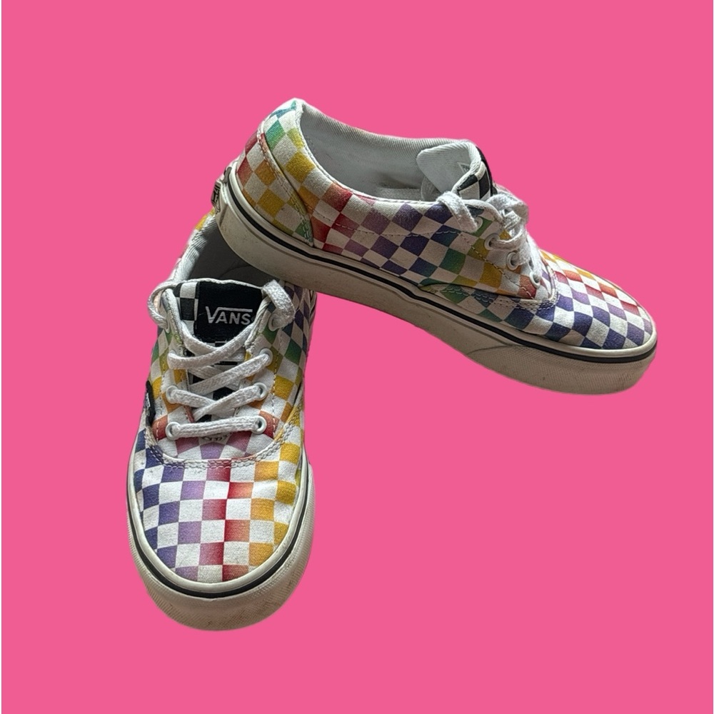Vans Doheny Kids' Rainbow Checkered Shoes Size: 1